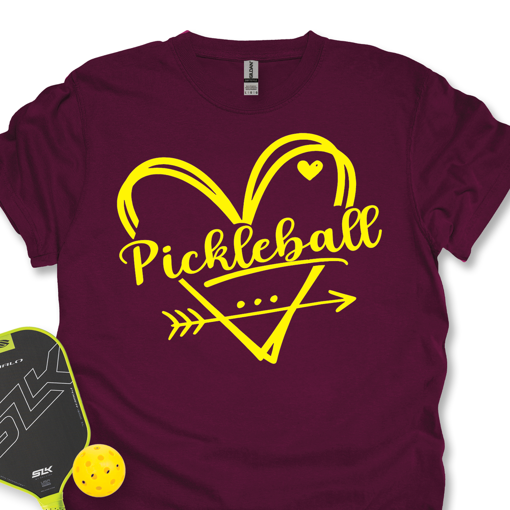Retro Heart Pickleball Graphic Unisex T-Shirt - Picklechillz
