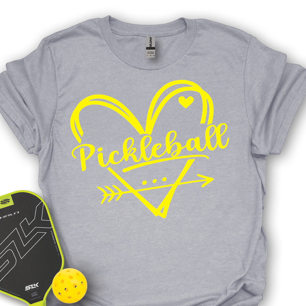 Retro Heart Pickleball Graphic Unisex T-Shirt - Picklechillz