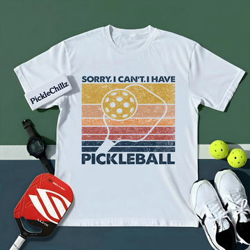 Sorry, I Can’t. I Have Pickleball. Retro v2 Unisex T-Shirt - Picklechillz