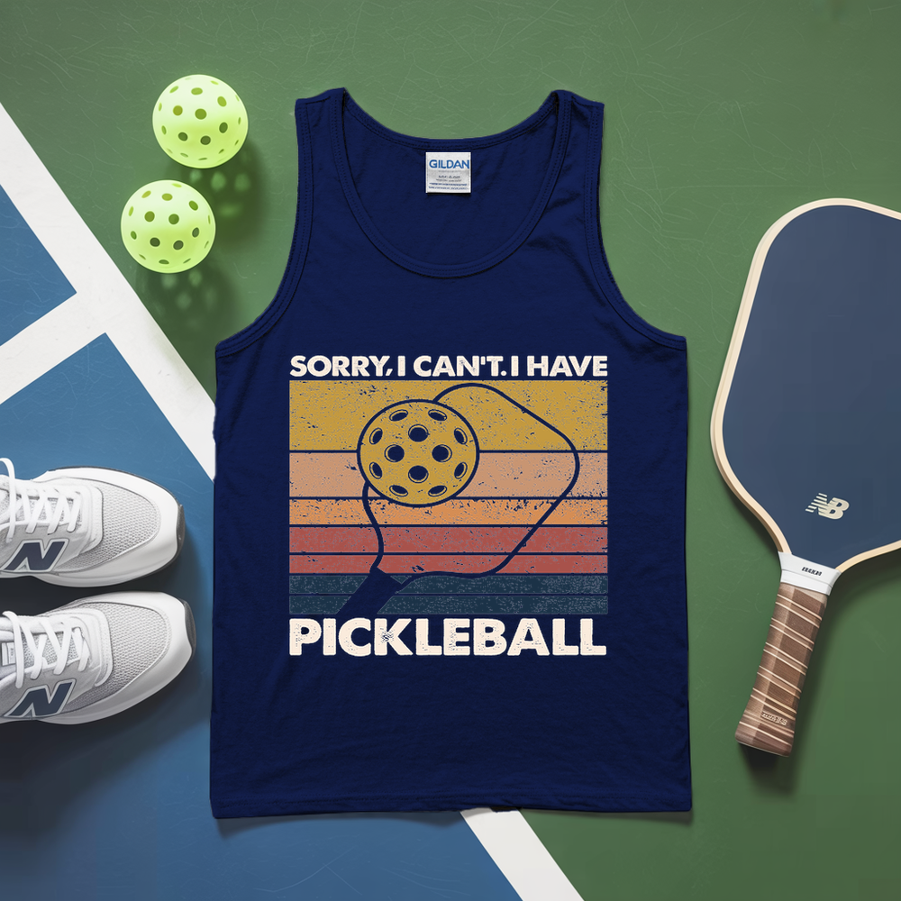 Sorry, I Can’t. I Have Pickleball. Retro v2 Tank Top - Picklechillz