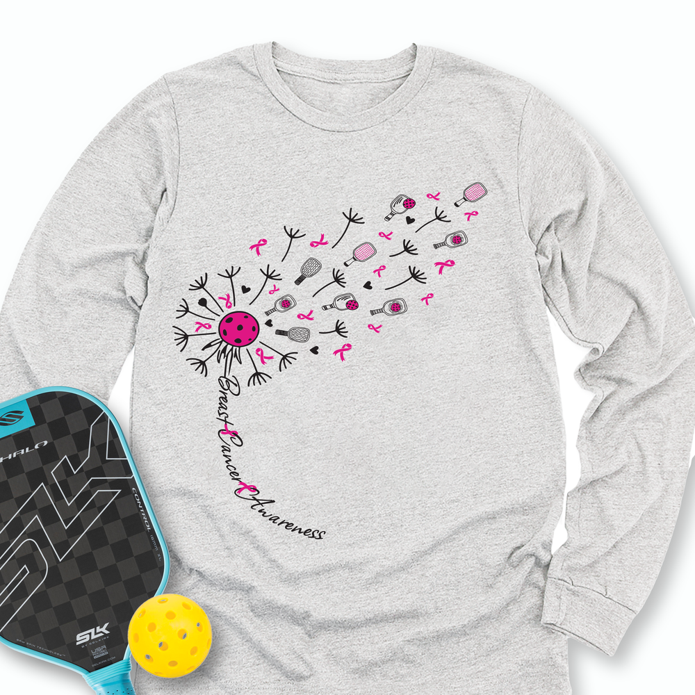 Sunflower Pickleball Breast Cancer Long Sleeve - Picklechillz