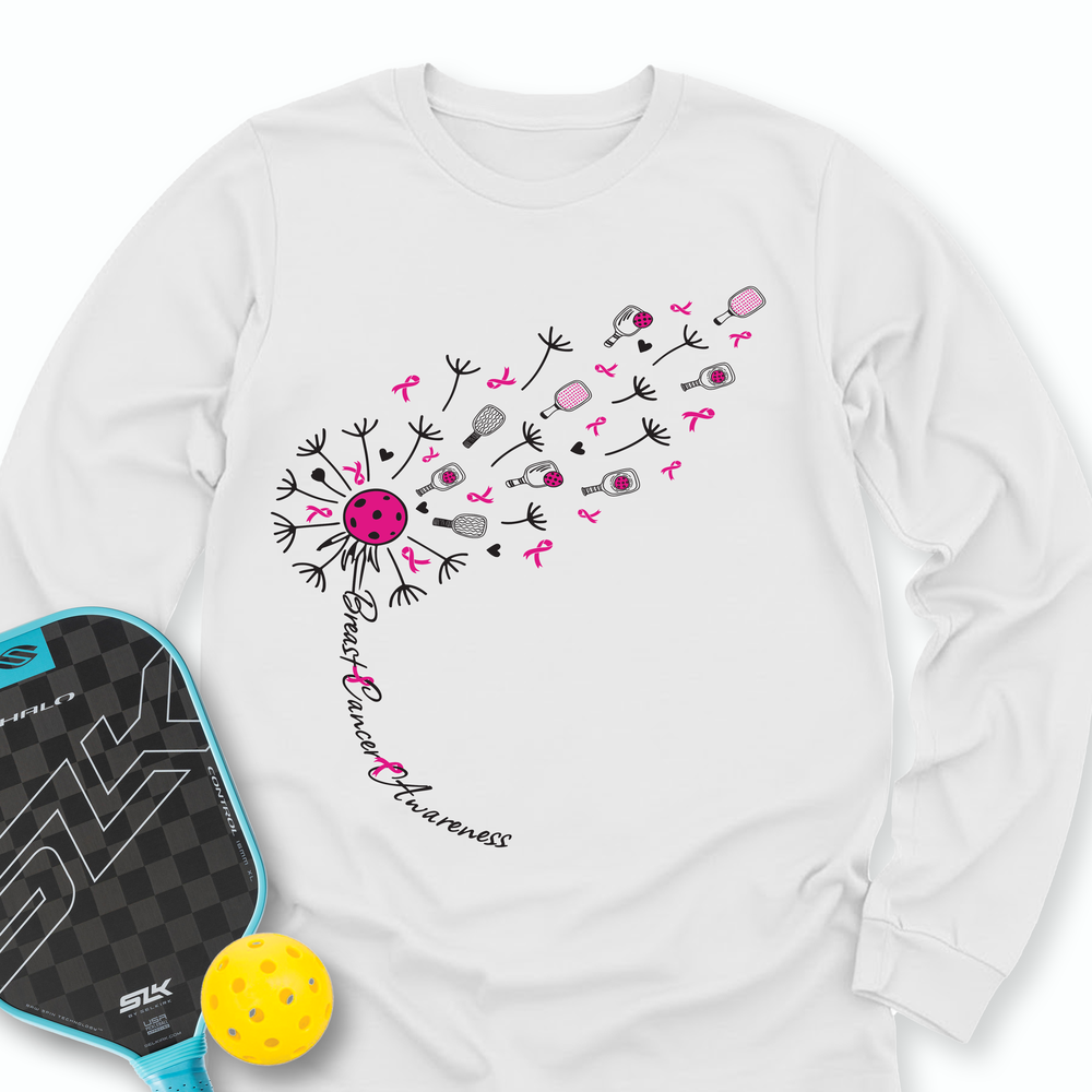 Sunflower Pickleball Breast Cancer Long Sleeve - Picklechillz