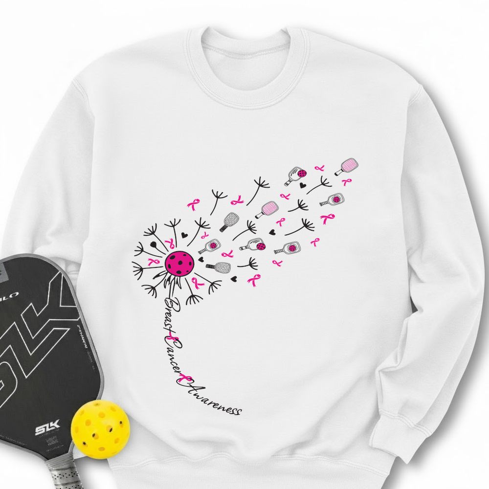 Sunflower Pickleball Breast Cancer Sweatshirt - Picklechillz