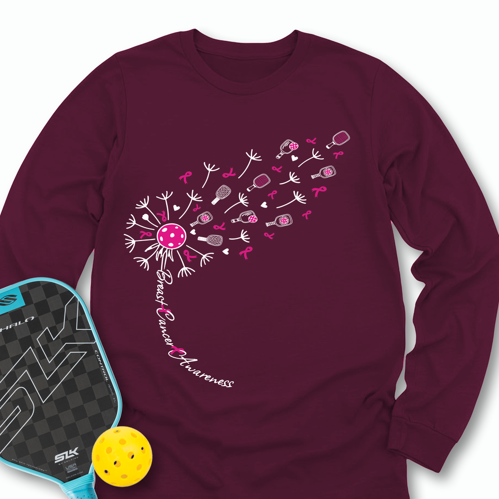 Sunflower Pickleball Breast Cancer Long Sleeve - Picklechillz