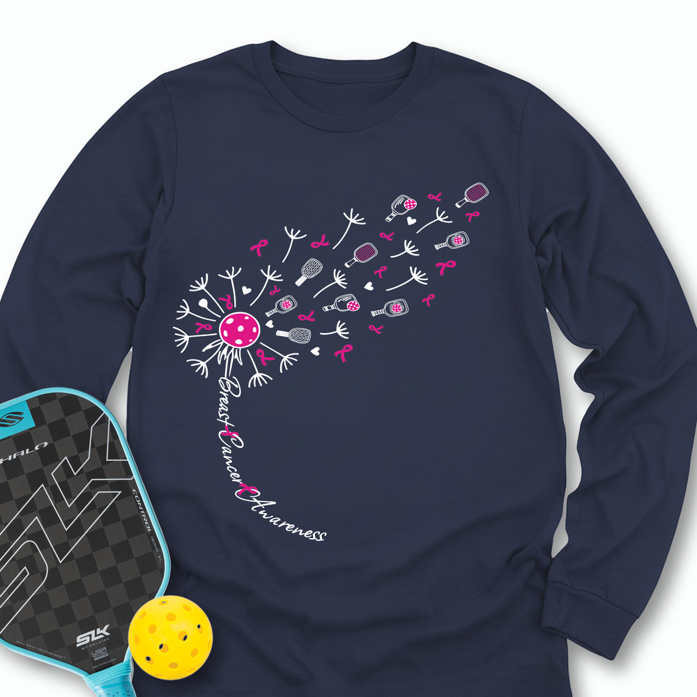 Sunflower Pickleball Breast Cancer Long Sleeve - Picklechillz
