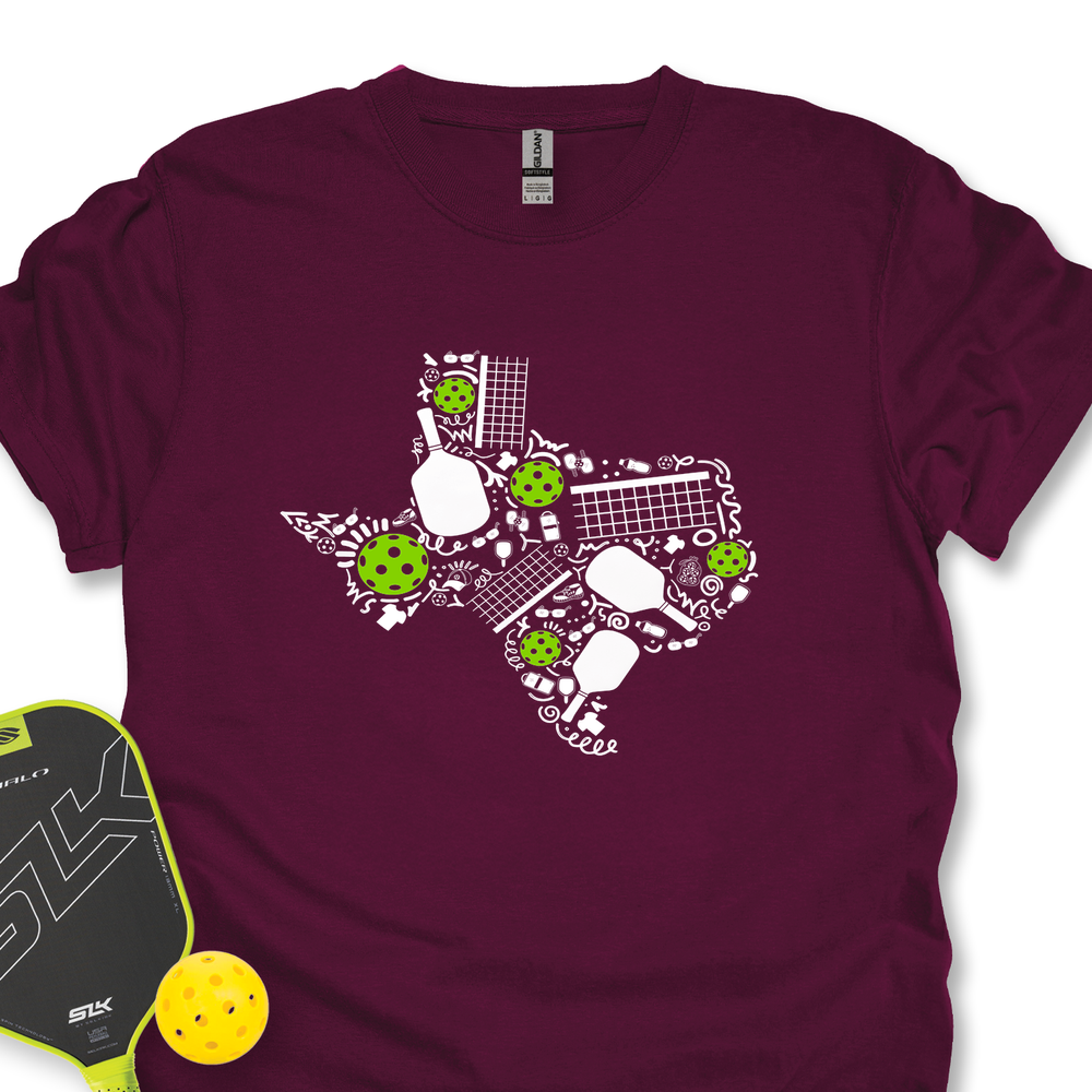 Texas Pickleball Map Unisex T-Shirt - Picklechillz