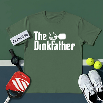 The Dinkfather Funny Pickleball Player Pickle Ball Paddle Dink Joke Unisex T-Shirt - Picklechillz