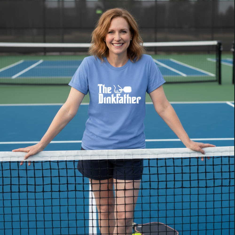 The Dinkfather Funny Pickleball Player Pickle Ball Paddle Dink Joke Unisex T-Shirt - Picklechillz