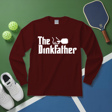 The Dinkfather Funny Pickleball Player Pickle Ball Paddle Dink Joke Long Sleeve - Picklechillz