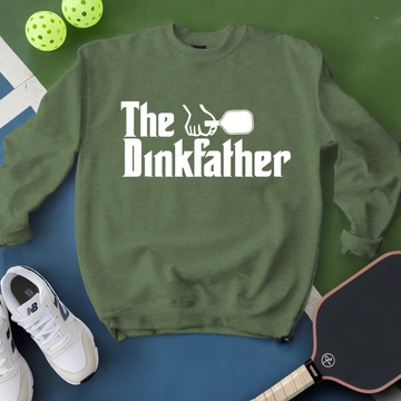 The Dinkfather Funny Pickleball Player Pickle Ball Paddle Dink Joke Sweatshirt - Picklechillz