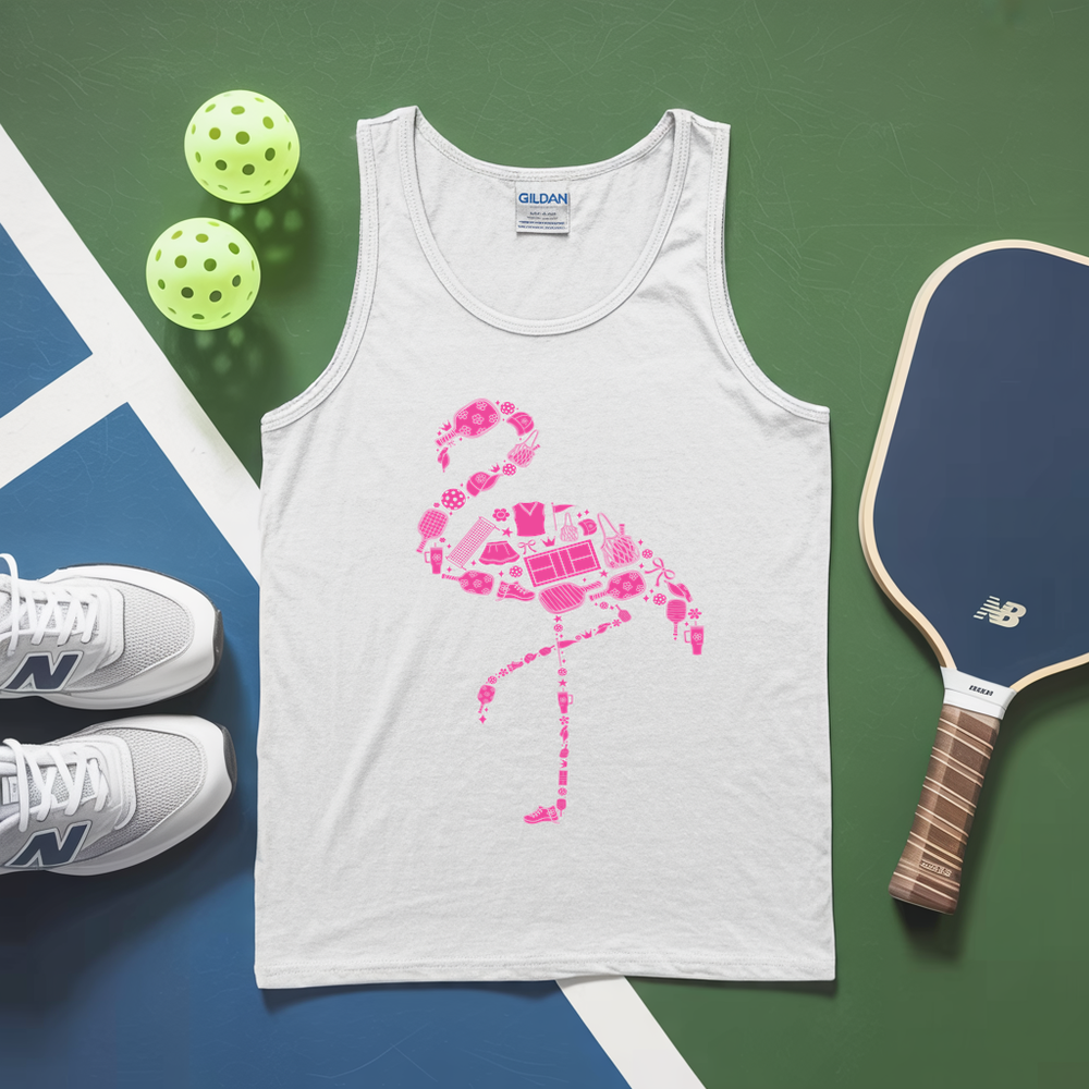 The Pickleball Flamingo Funny Tank Top - Picklechillz