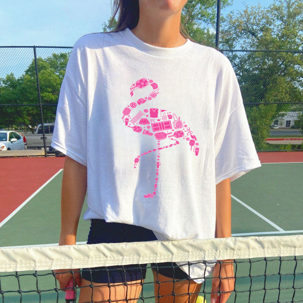 The Pickleball Flamingo Funny Unisex T-Shirt - Picklechillz