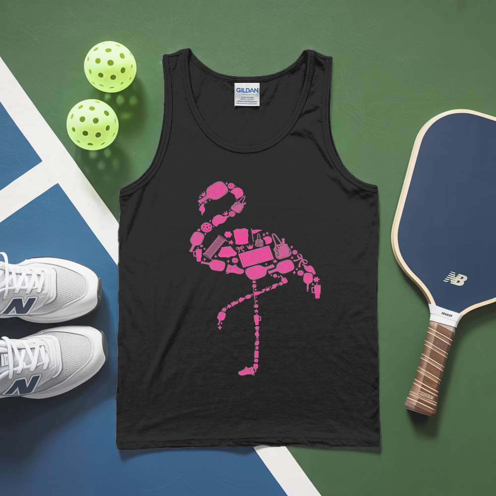 The Pickleball Flamingo Funny Tank Top - Picklechillz