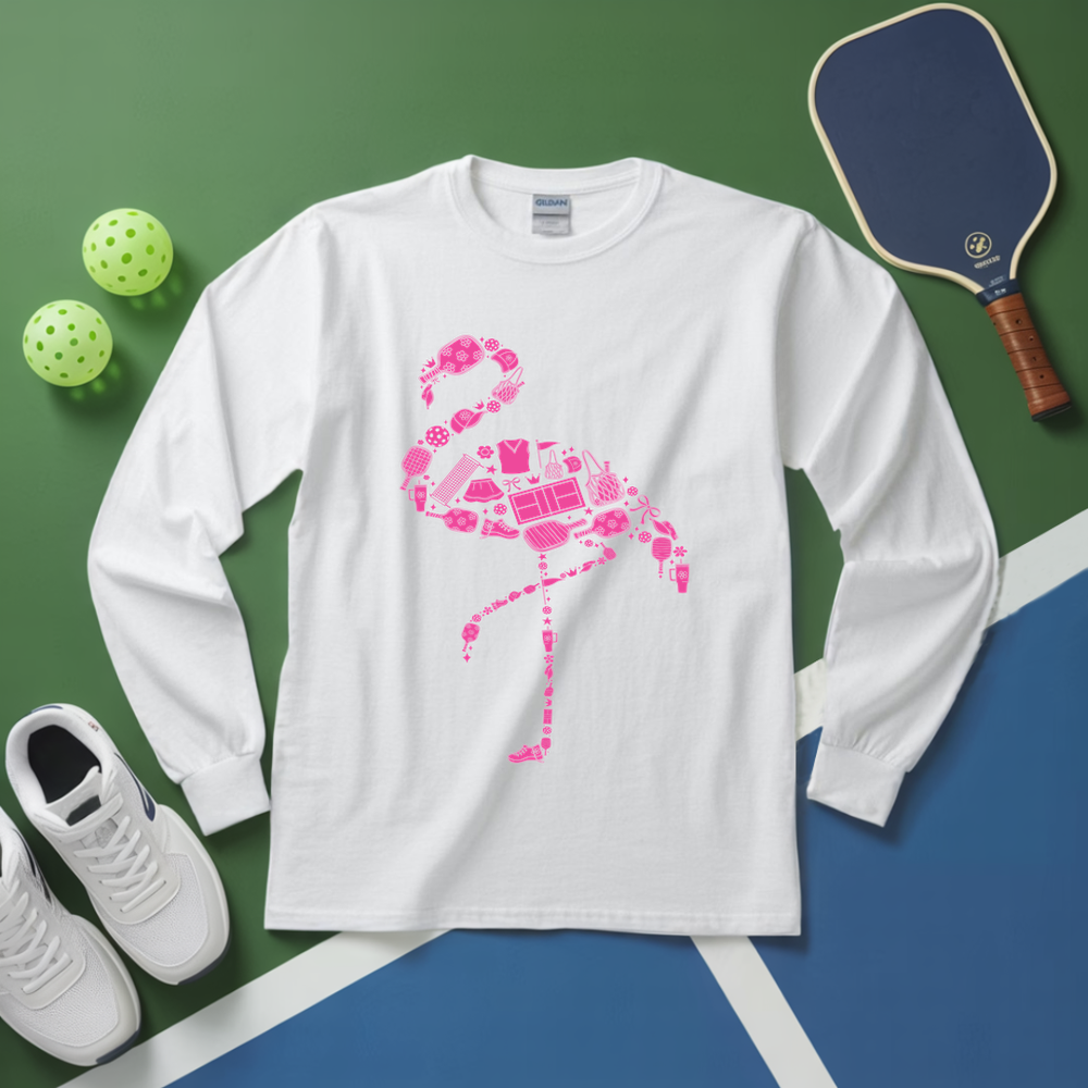 The Pickleball Flamingo Funny Long Sleeve - Picklechillz