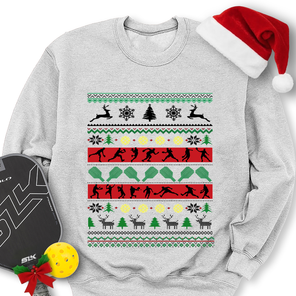 Ugly Christmas Graphic Pickleball Sweatshirt - Picklechillz