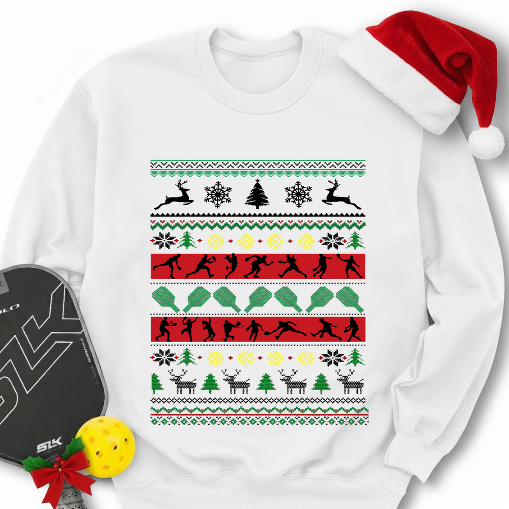 Ugly Christmas Graphic Pickleball Sweatshirt - Picklechillz