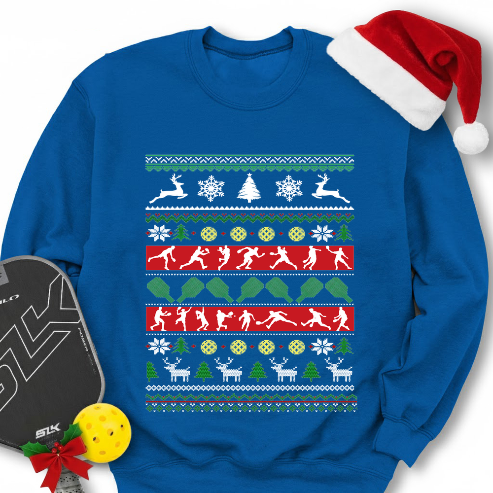 Ugly Christmas Graphic Pickleball Sweatshirt - Picklechillz