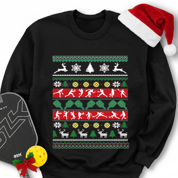 Ugly Christmas Graphic Pickleball Sweatshirt - Picklechillz