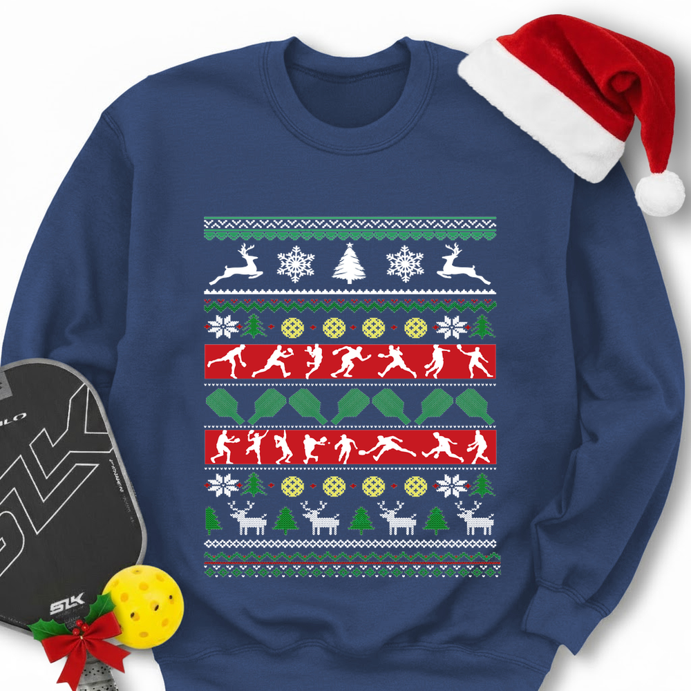Ugly Christmas Graphic Pickleball Sweatshirt - Picklechillz