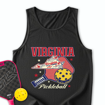 Virginia Pickleball State Map Graphic Tank Top - Picklechillz