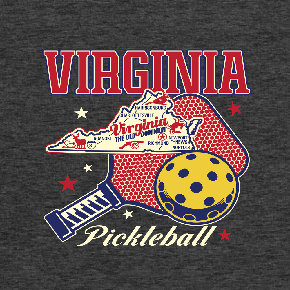 Virginia Pickleball State Map Graphic Tank Top - Picklechillz