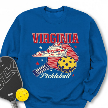 Virginia Pickleball State Map Graphic Sweatshirt - Picklechillz