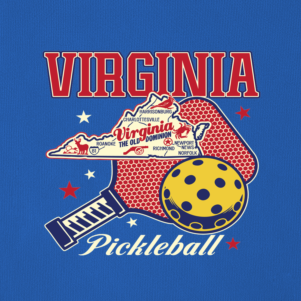 Virginia Pickleball State Map Graphic Sweatshirt - Picklechillz