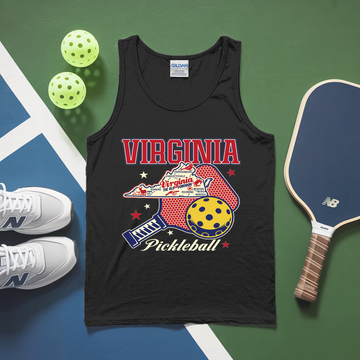 Virginia Pickleball State Map Graphic Tank Top - Picklechillz