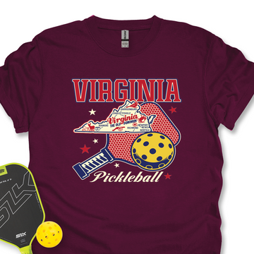 Virginia Pickleball State Map Graphic T-Shirt - Picklechillz