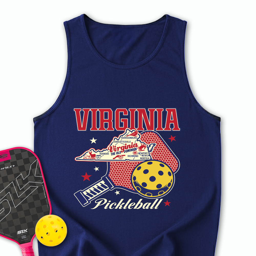 Virginia Pickleball State Map Graphic Tank Top - Picklechillz