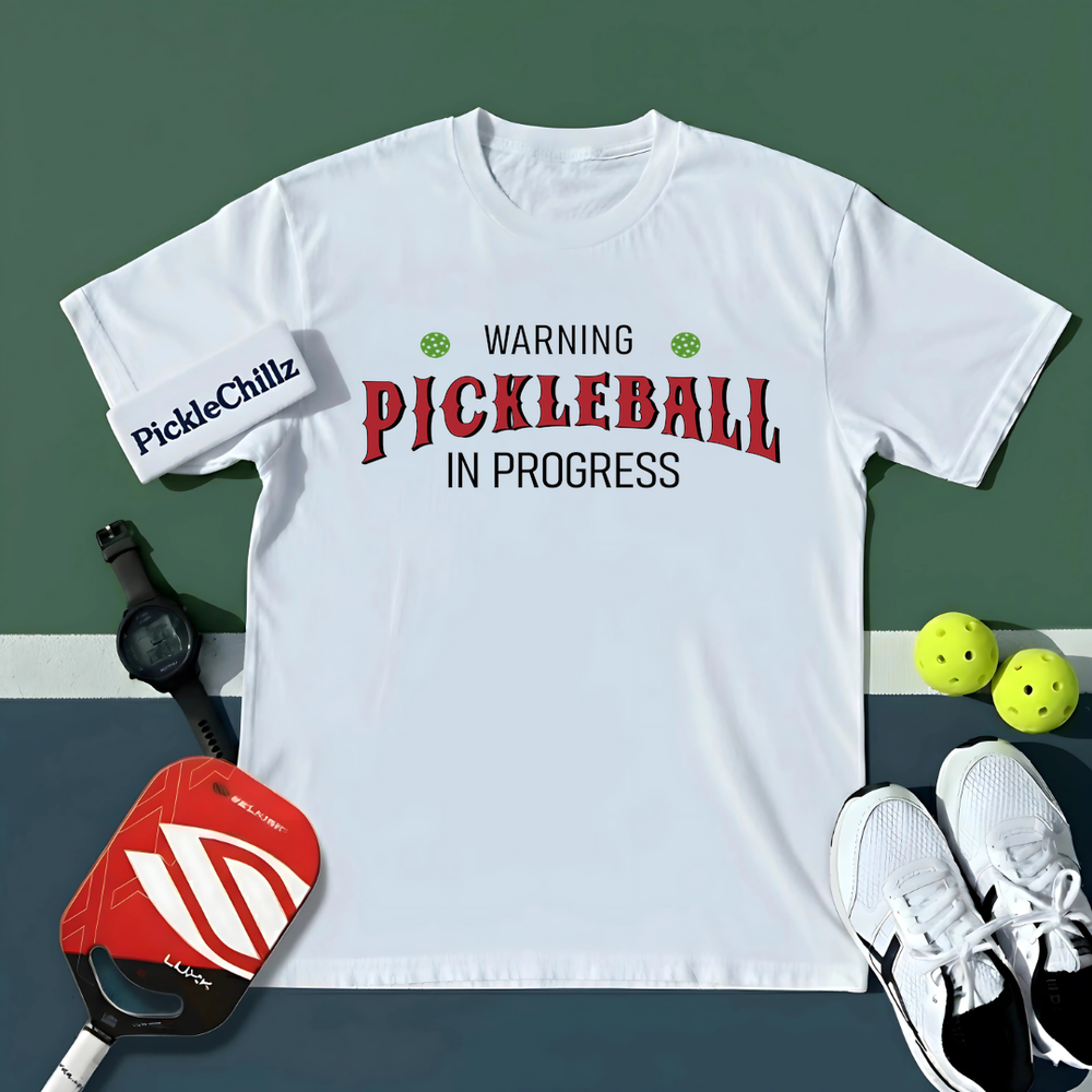 Warning: Pickleball In Progress Unisex T-Shirt - Picklechillz