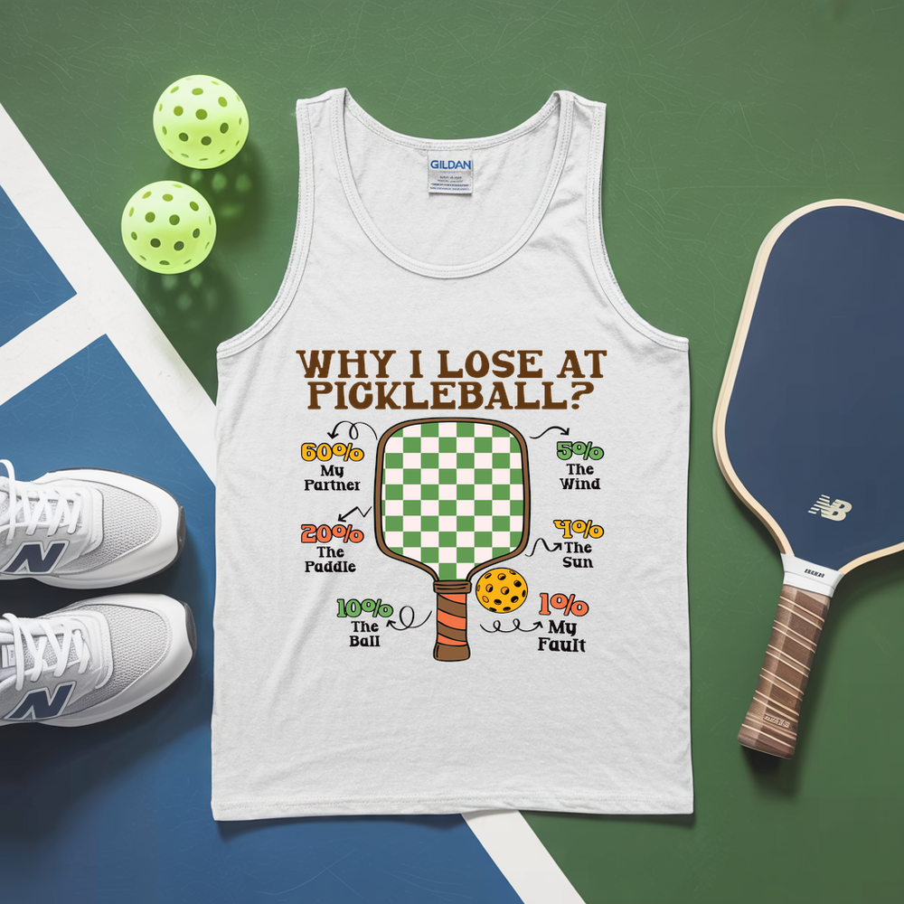 Why I Lose at Pickleball Chart Graphic Tank Top - Picklechillz