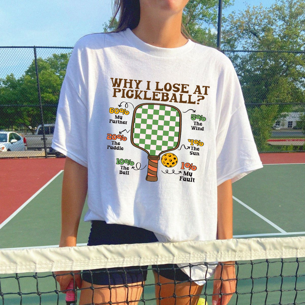 Why I Lose at Pickleball Chart Graphic Unisex T-Shirt - Picklechillz