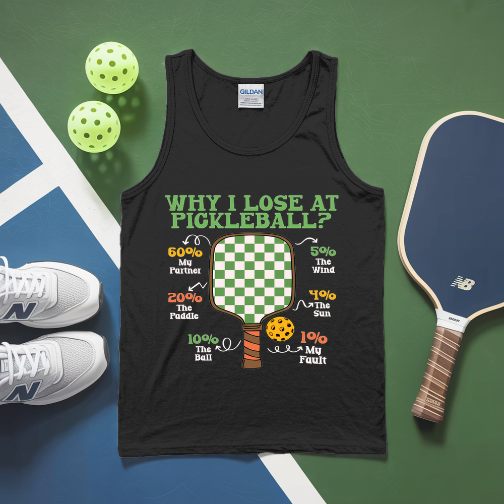 Why I Lose at Pickleball Chart Graphic Tank Top - Picklechillz