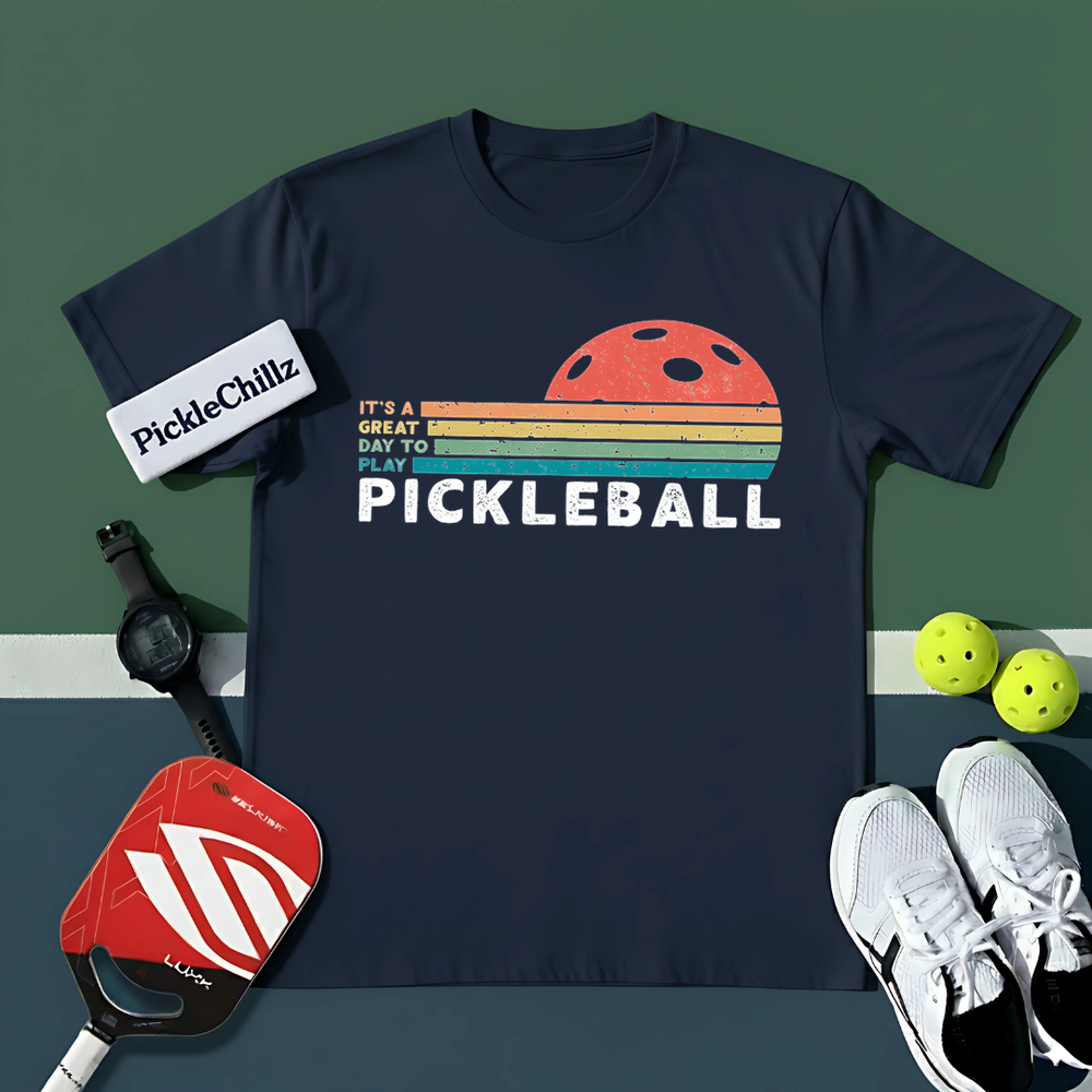 It’s a Great Day to Play Pickleball Retro Unisex T-Shirt - Picklechillz