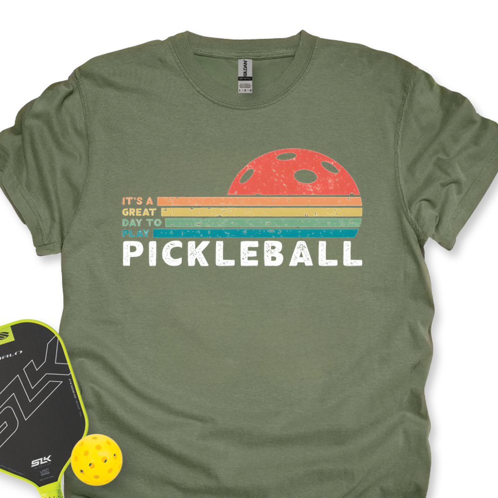 It’s a Great Day to Play Pickleball Retro Unisex T-Shirt - Picklechillz