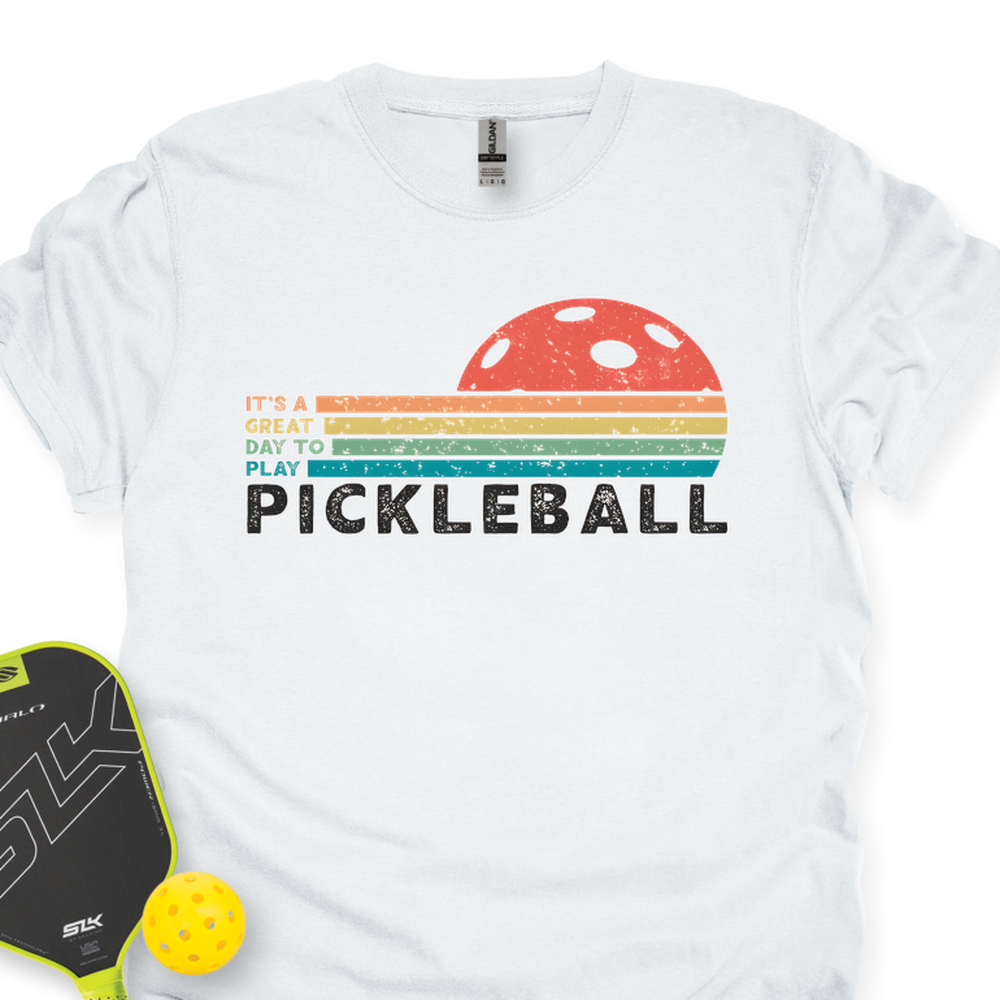 It’s a Great Day to Play Pickleball Retro Unisex T-Shirt - Picklechillz