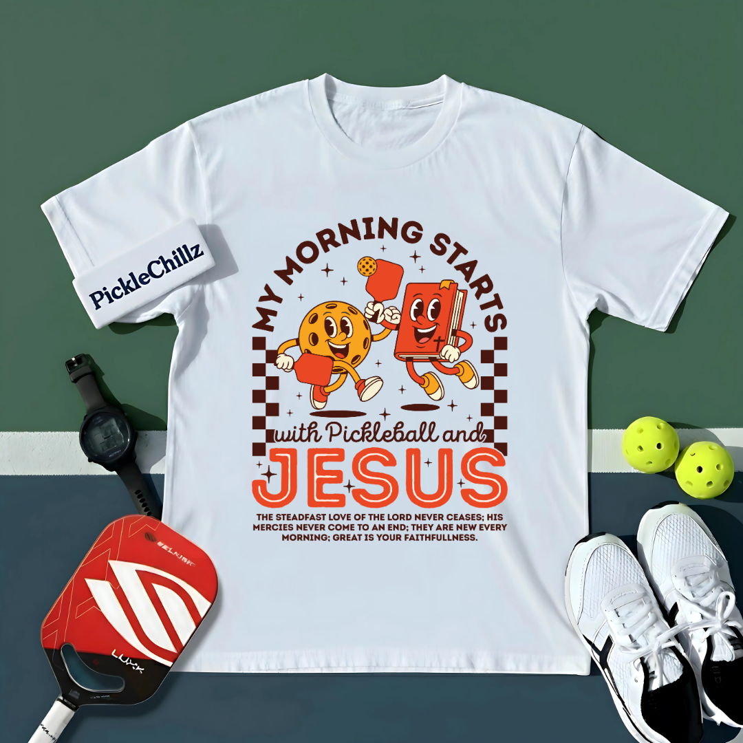 My Morning Starts with Pickleball and Jesus Unisex Shirt - Picklechillz