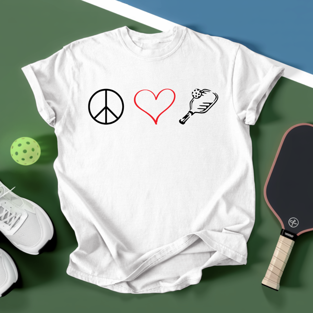 Peace Love Pickleball Tattoo Unisex T-Shirt - Picklechillz