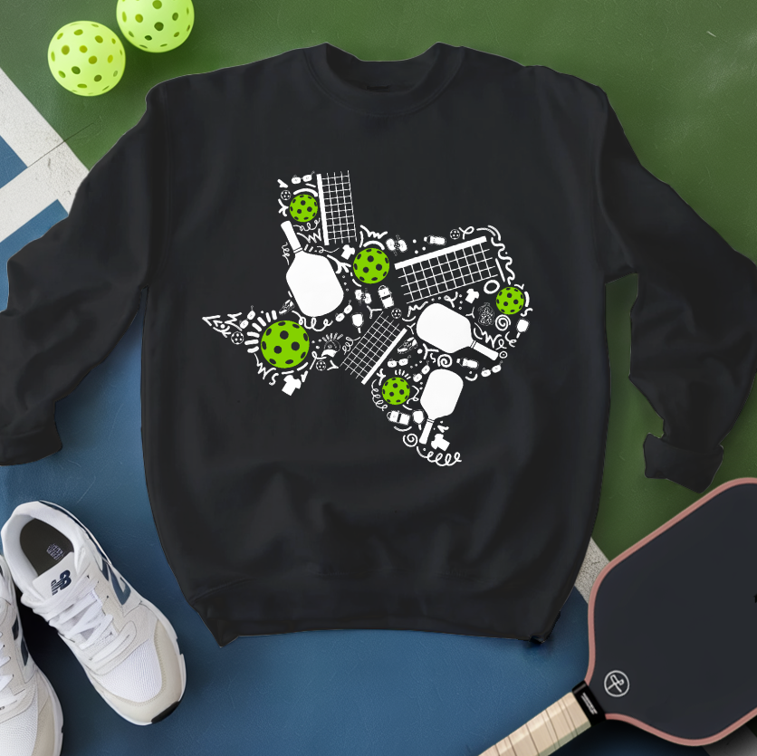 Texas Pickleball Map Sweatshirt - Picklechillz