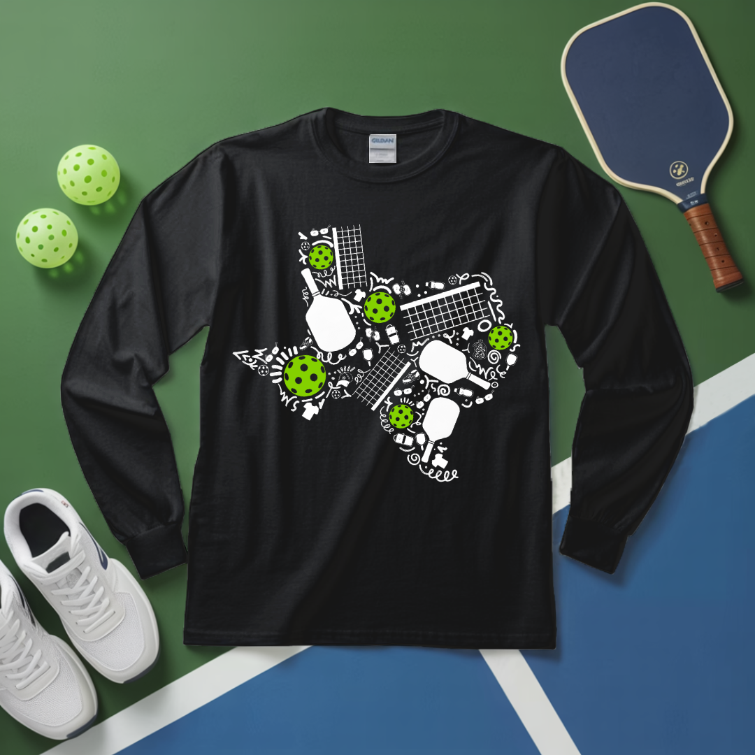 Texas Pickleball Map Long Sleeve - Picklechillz