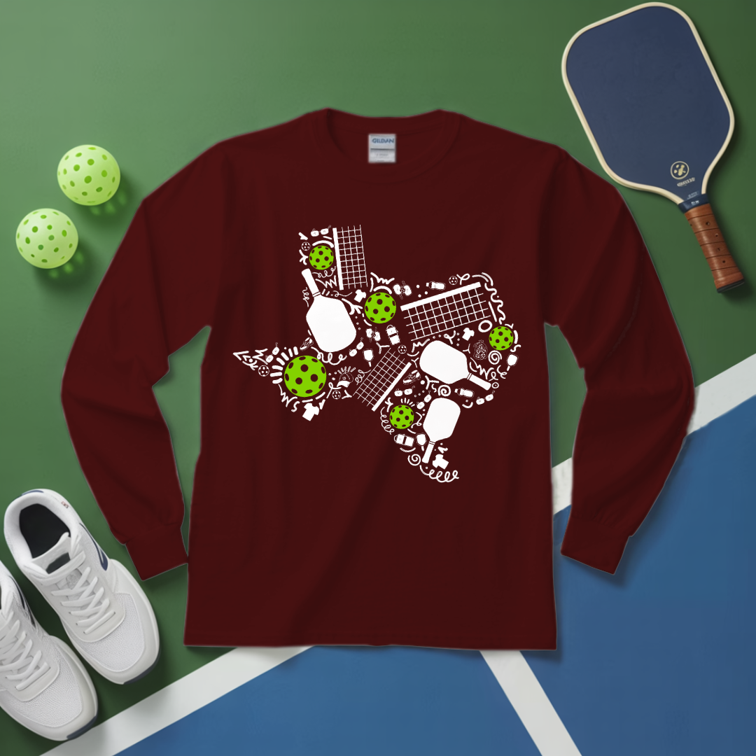 Texas Pickleball Map Long Sleeve - Picklechillz