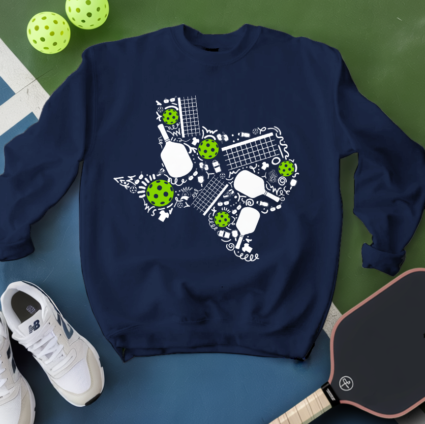 Texas Pickleball Map Sweatshirt - Picklechillz