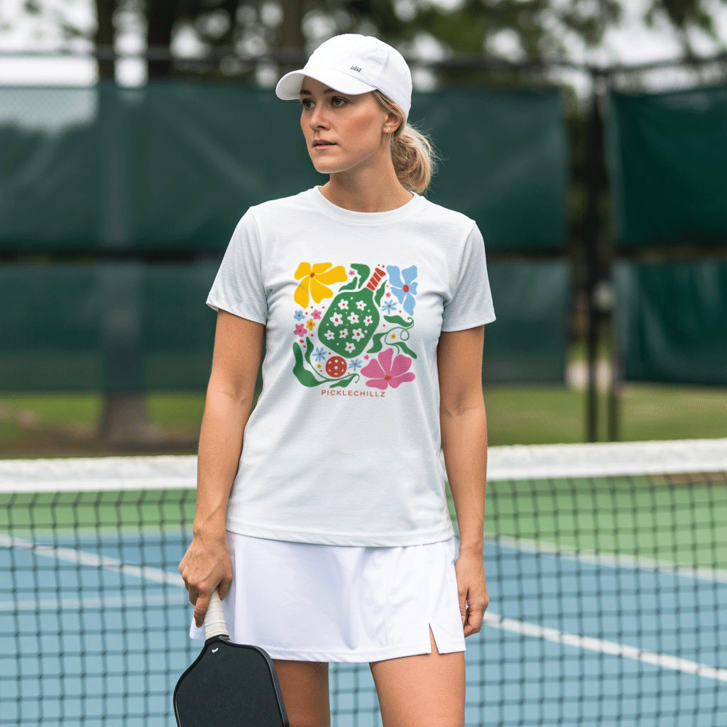 Boho Flower Pickleball v1 Unisex T-Shirt - Picklechillz